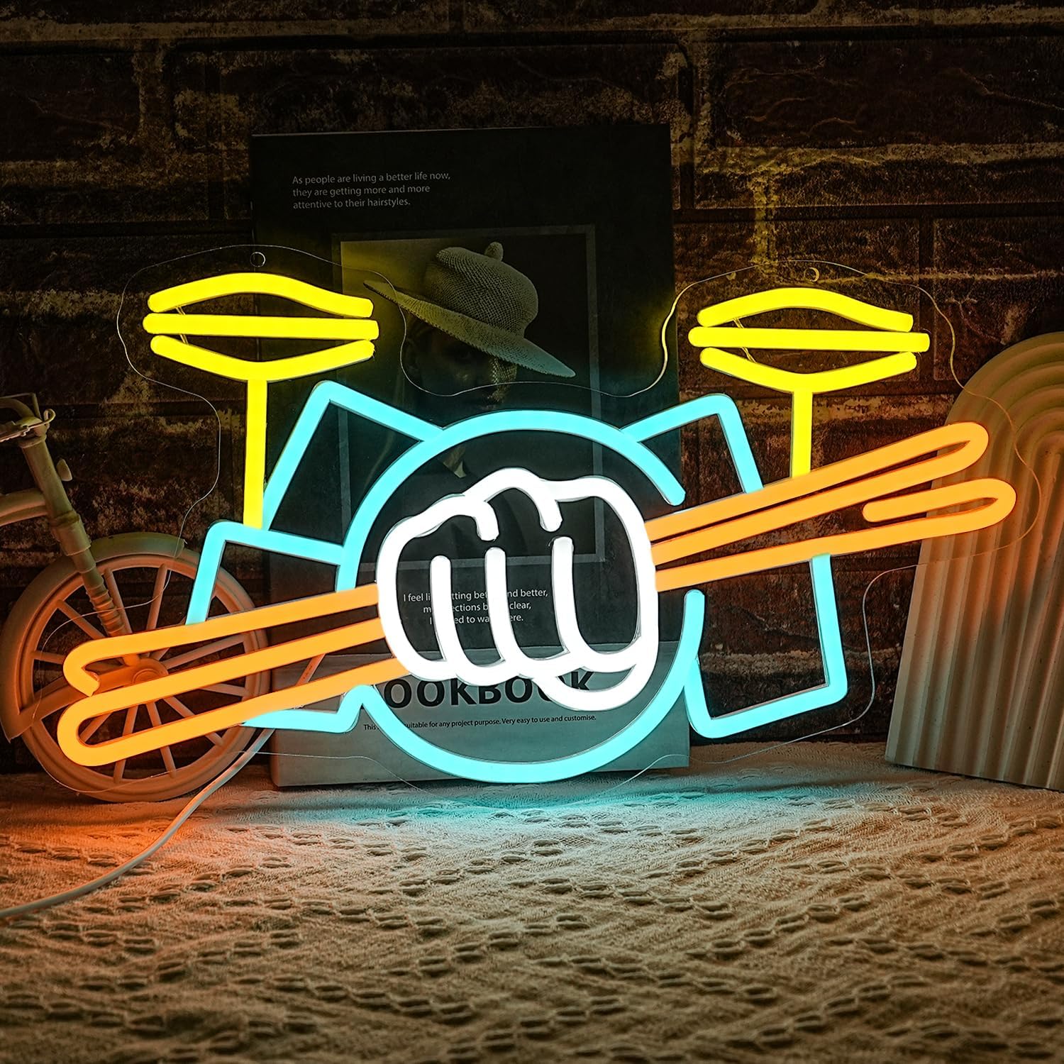 Lighting Decoration Ideas - Neonowy Znak Zestawu Perkusyjnego Zasilany USB