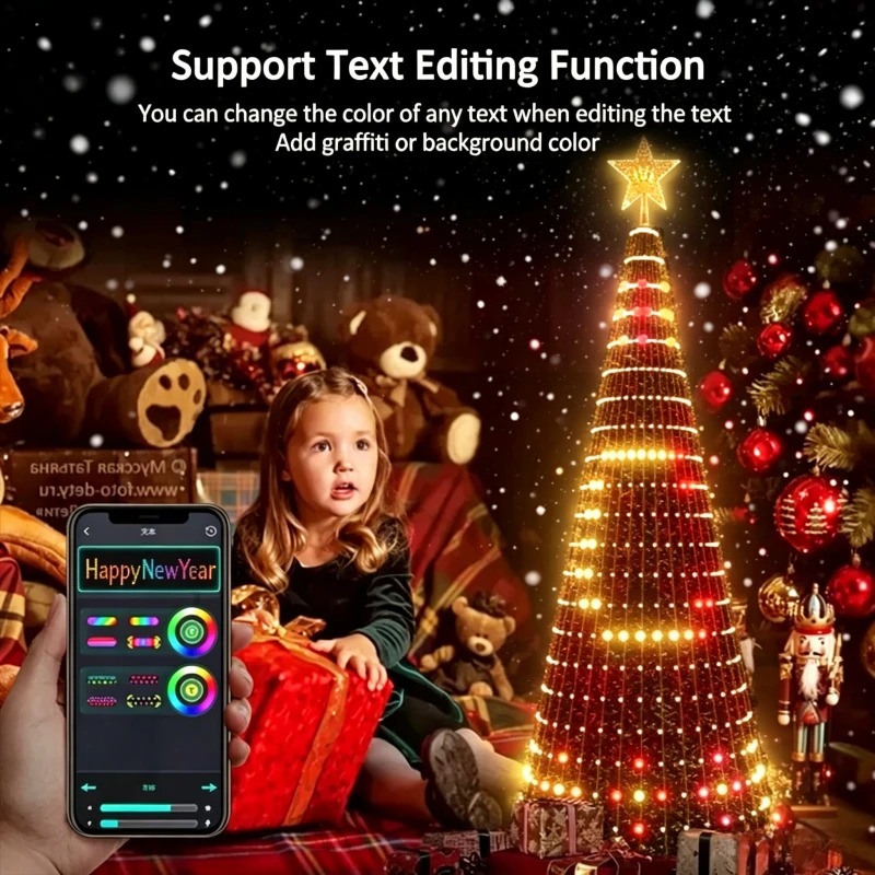 Lighting Christmas Decor - Inteligentna lampka RGB na czub choinki,