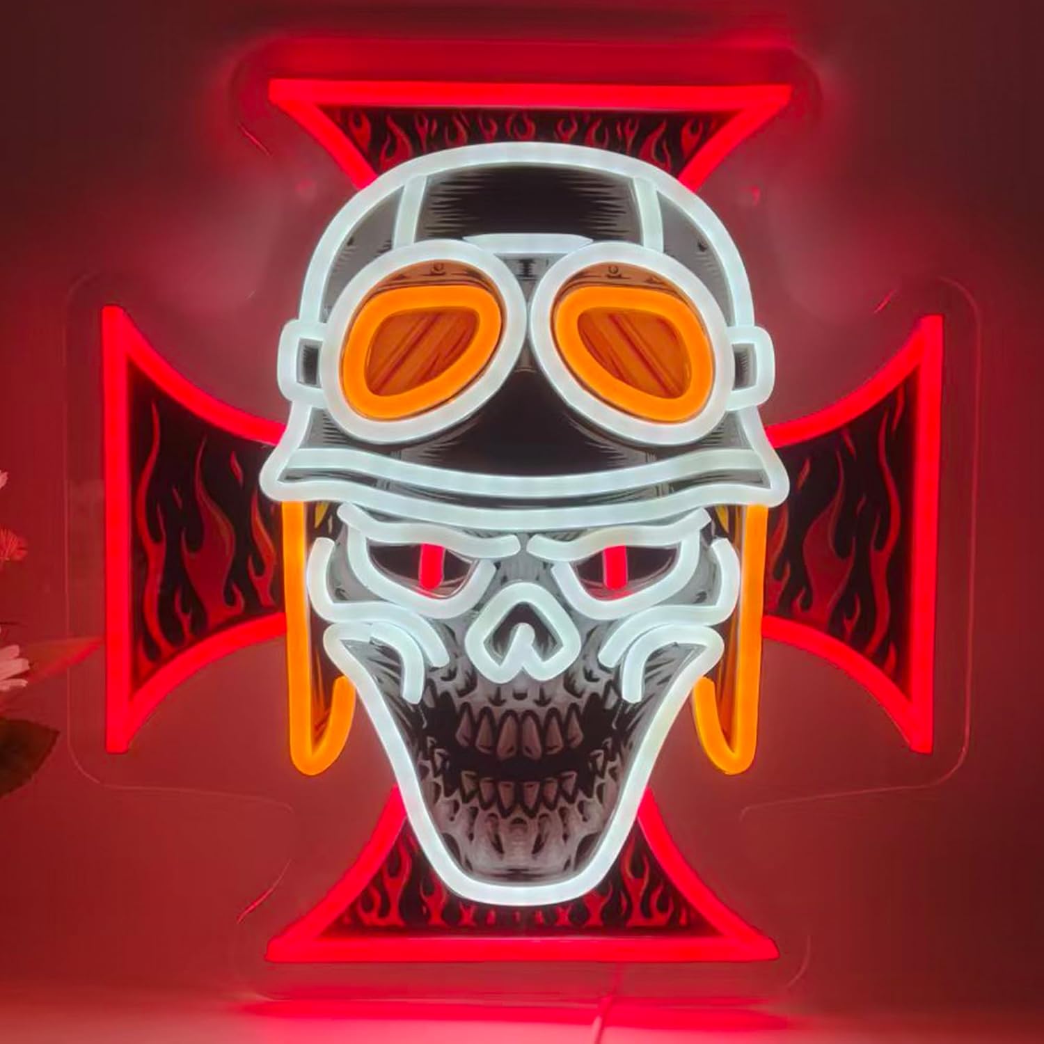 Lighting Christmas Decor - Neonowa tablica LED z motywem czaszki
