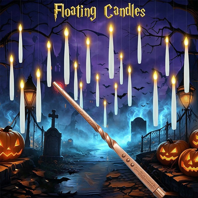 Lighting Decoration Ideas - Magiczne pływające świece z różdżką, bezpłomieniowe