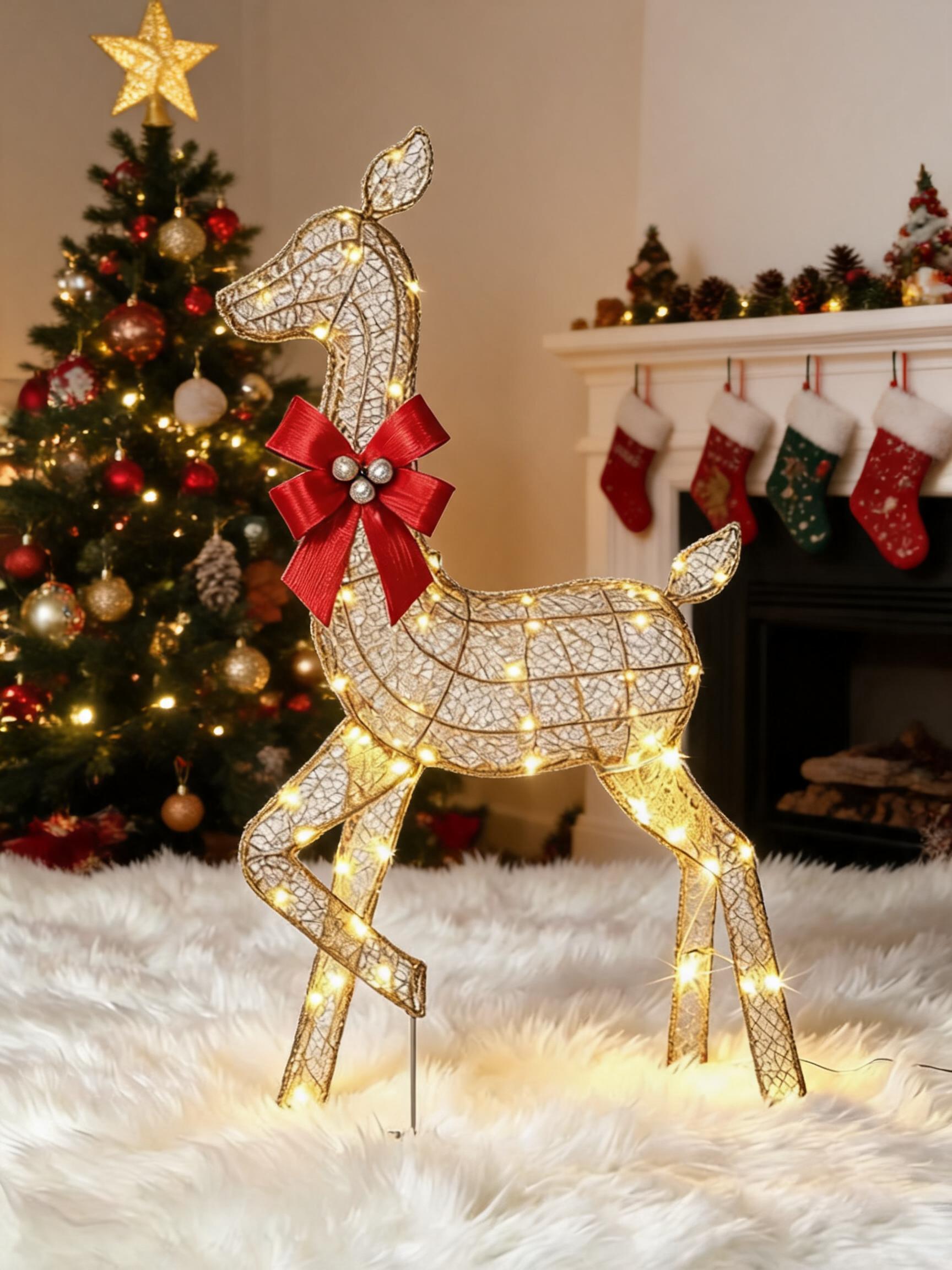 Up Lighting Decor - Zestaw 3 Świecących Reniferów Świątecznych, Dekoracje