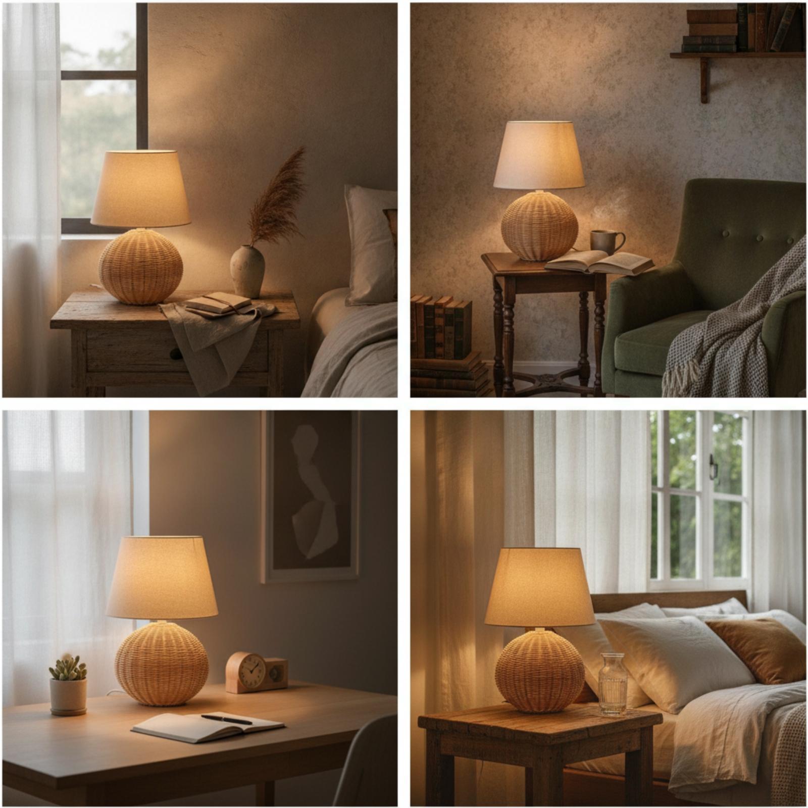 Lampka nocna z rattanową podst – Decor Lighting Lamps recenzja i cena