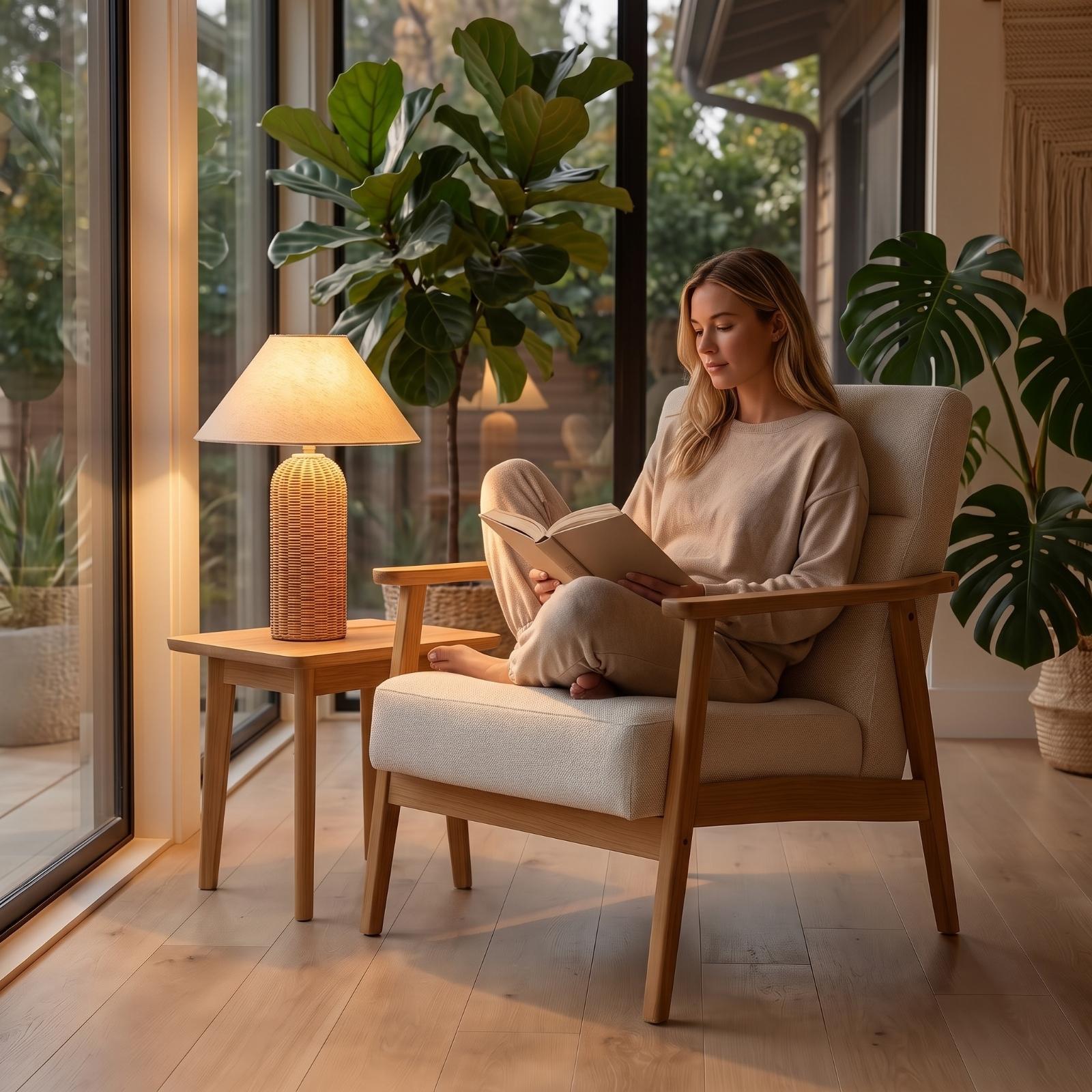 Lampka nocna z rattanową podst – Decor Lighting Lamps recenzja i cena