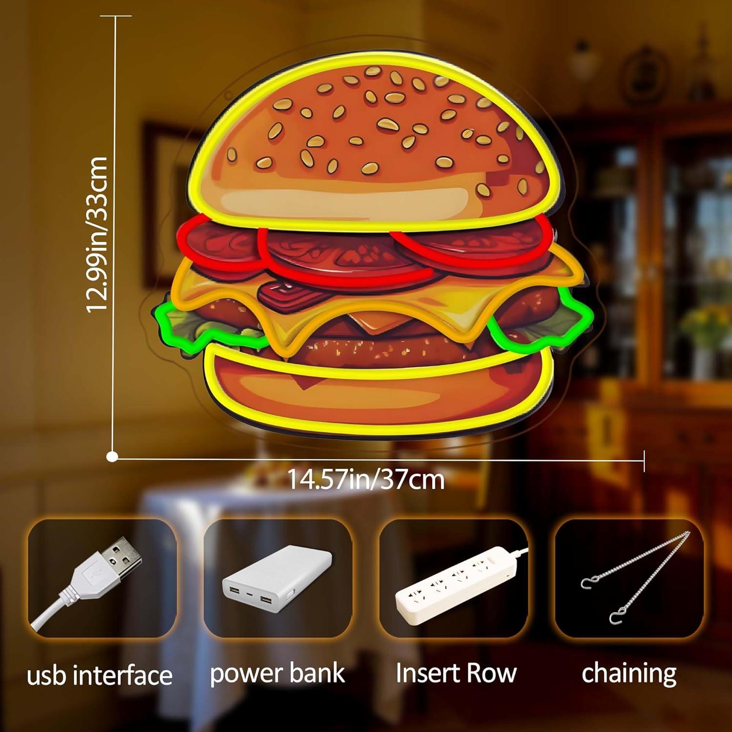 Neonowy Znak LED Burger Hambur – Lighting Decoration Ideas recenzja i cena